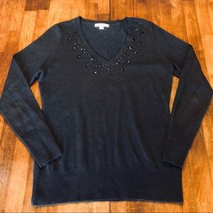 NY&CO Beaded V-Neck Sweater